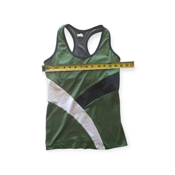 Womens Kathyana Sports Tank Top Racerback Green/Black/White M - Picture 3 of 6